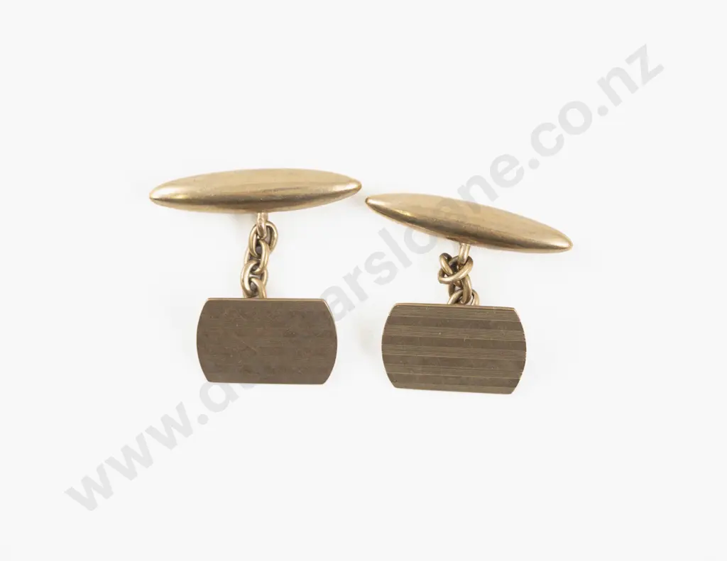 Pair 9ct Gold Cuff Links Image 1++