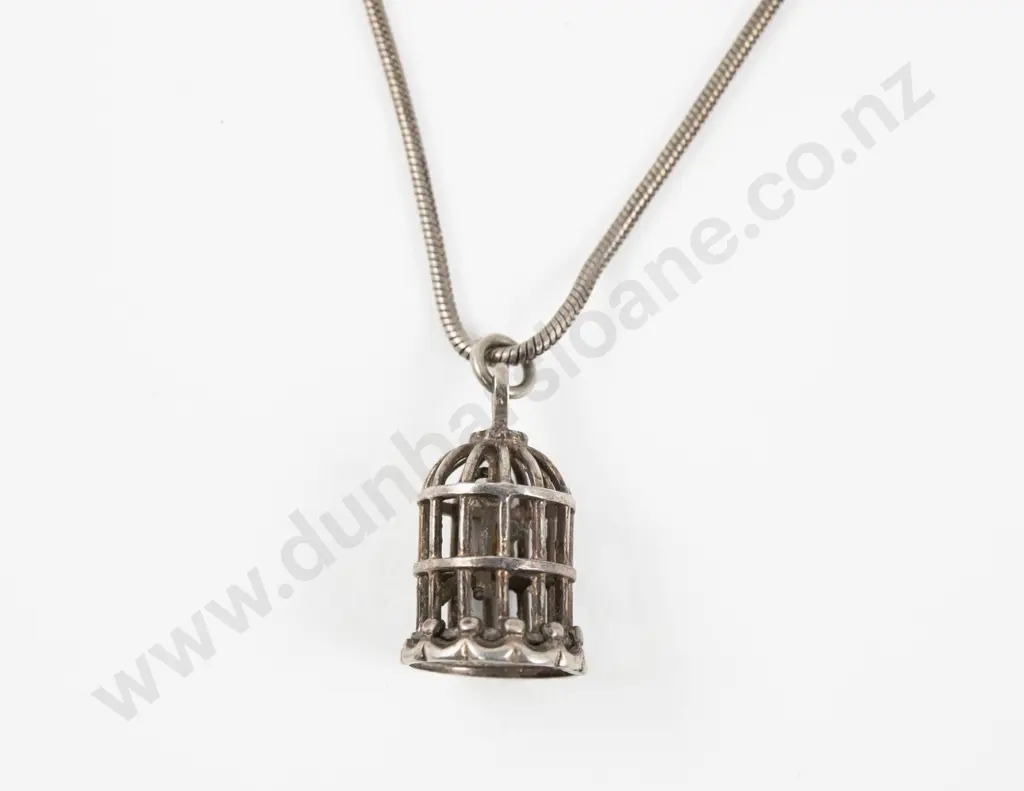S/S Bird Cage Pendant on S/S Neck Chain Image 1++