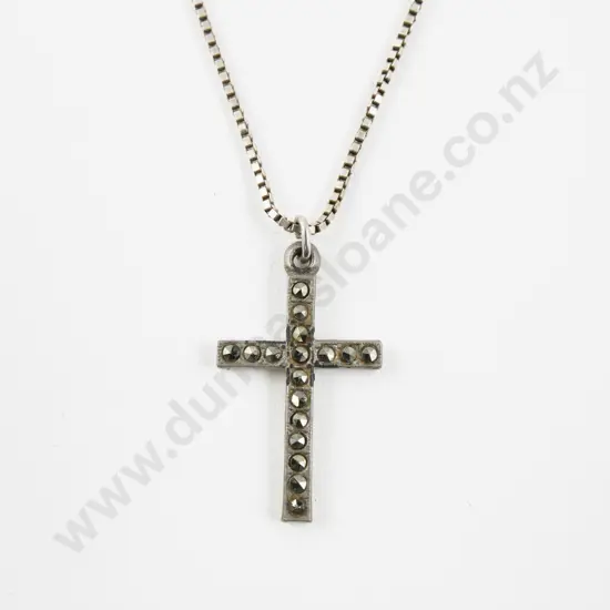 Marcasite Cross Pendant on S/S Neck Chain