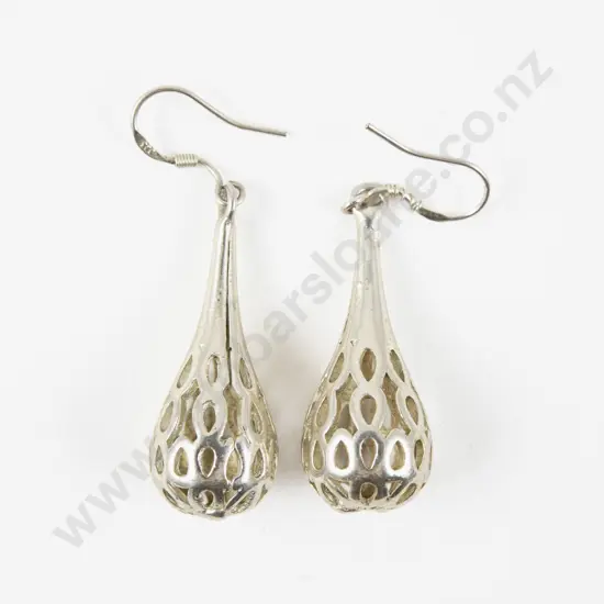 Pair S/S Pendant Drop Earrings