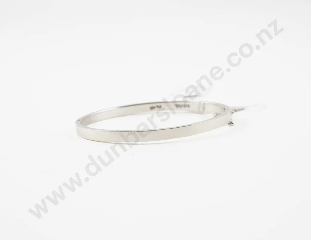 S/S Plain Hinged Snap Bangle Image 1++