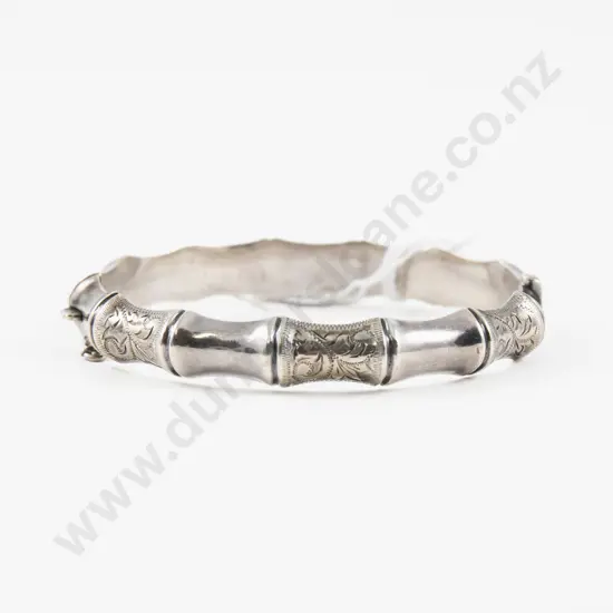 S/S Bamboo Hinged Snap Bangle