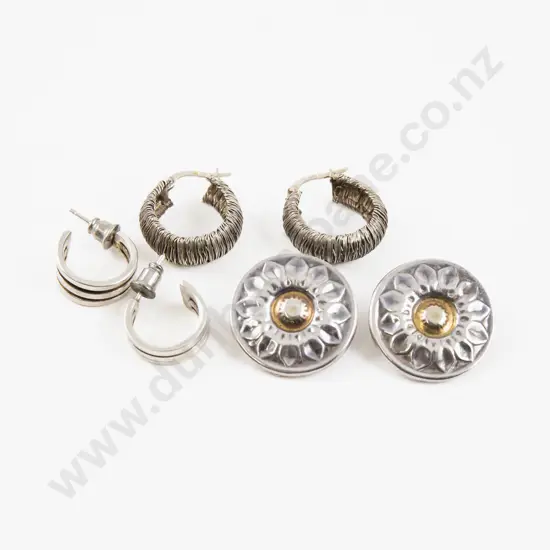 Two Pairs of S/S Half Hoop Earrings