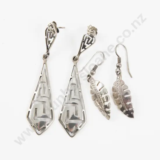 Two Pairs of S/S Pendant Drop Earrings