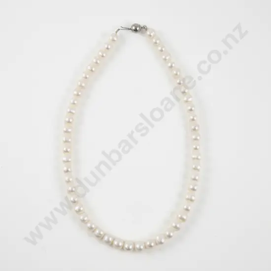 Single Strand Uniform Fresh Water Pearl Necklace