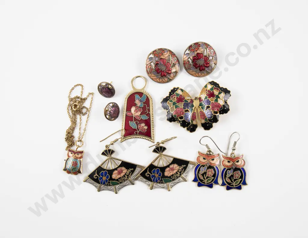 Collection of Assorted Cloisonne Enamel Jewellery Image 1++