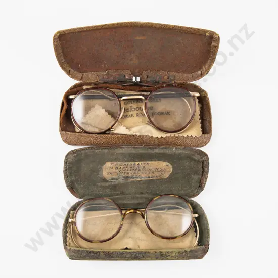 Two Pairs of Antique Spectacles in Case
