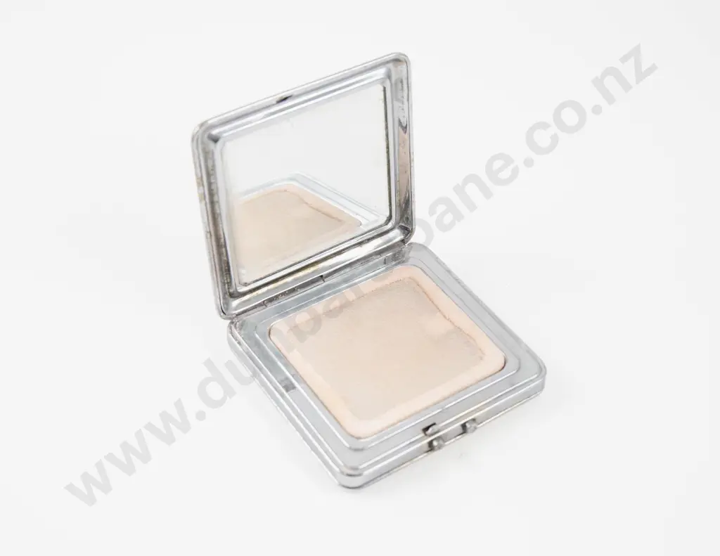 Mid 20th Century Silver Plated Engraved Powder and Cigarette Compact Image 1++
