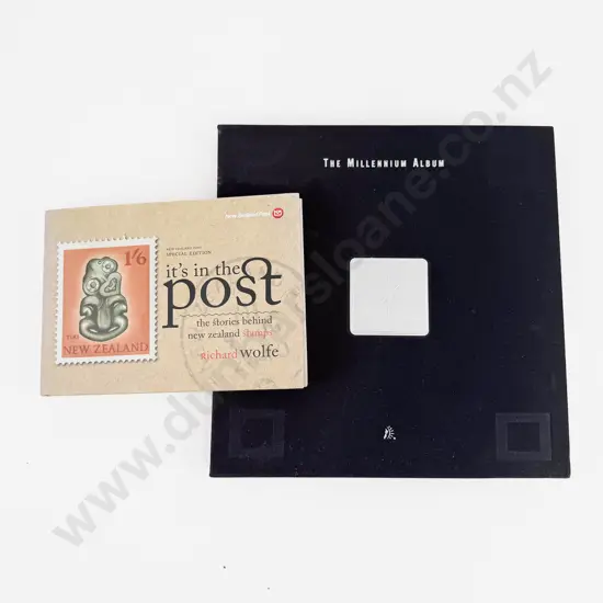 NZ The Millennium Stamp Album and Richard Wolfe 'Its in the Post' NZ Post Special Edition