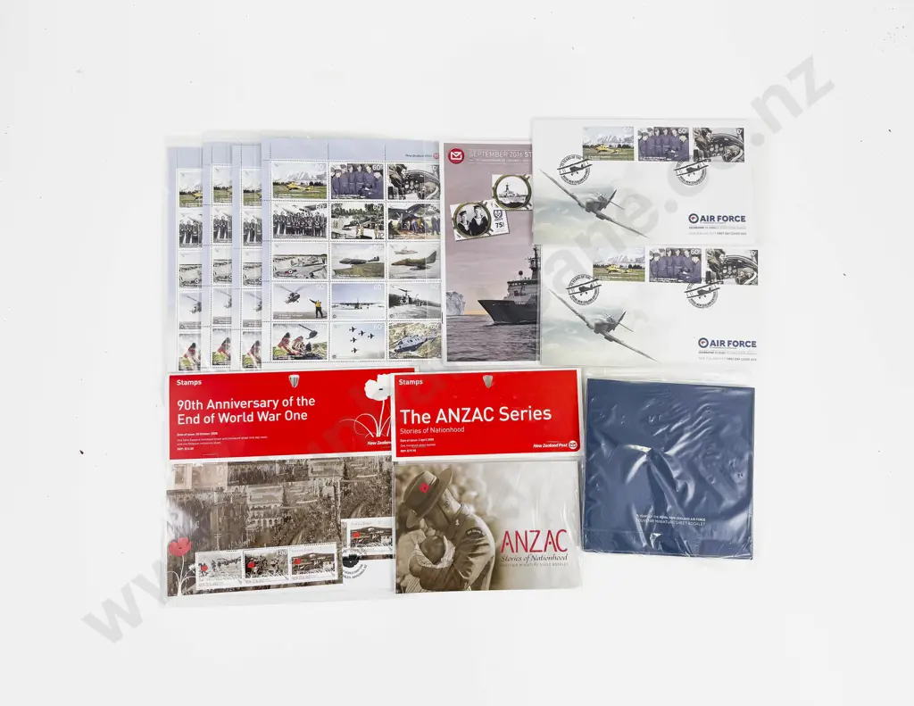 NZ 75Years The Royal NZ Air Force Mini Sheet Booklet with Other Military FDC's and Packs Image 1++