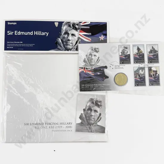 NZ 2008 SIr Edmund Hillary FDC and Stamp Pack