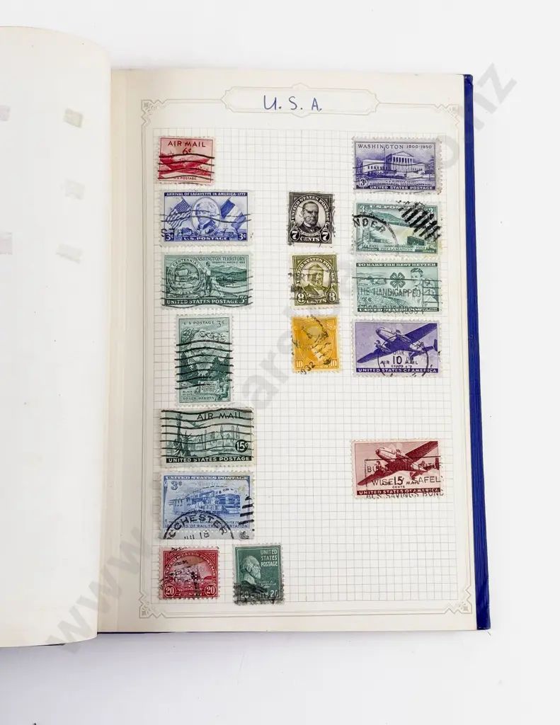 Vintage NZ and World Stamp Album Image 1++