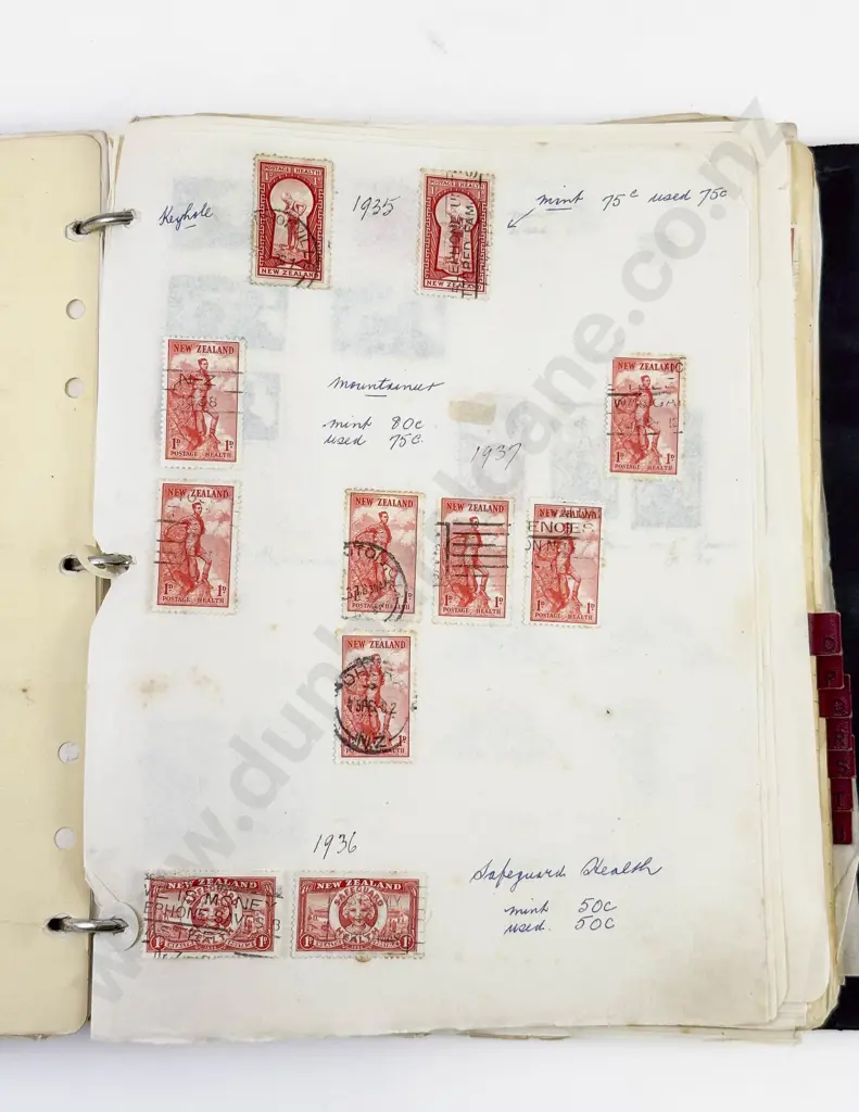 NZ Vintage Album of Page Multiple Singles - Small Blocks mainly Pre-decimal with some World Image 1++