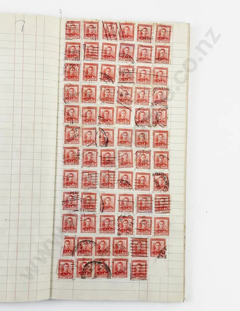 NZ Vintage Album of Page Multiple Singles mainly 1938 King George VI Image 1++