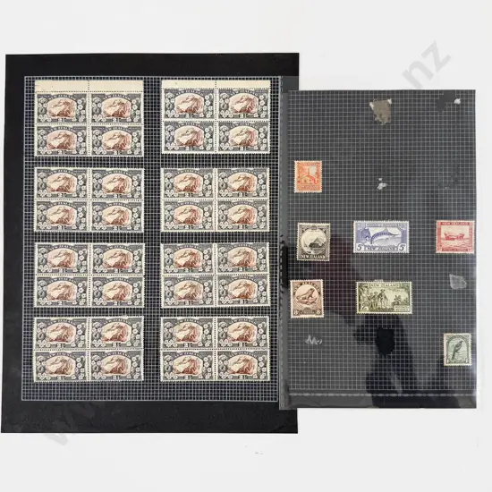 NZ 1935 Pictorials Mint Blocks of 4 x8 with some mint singles