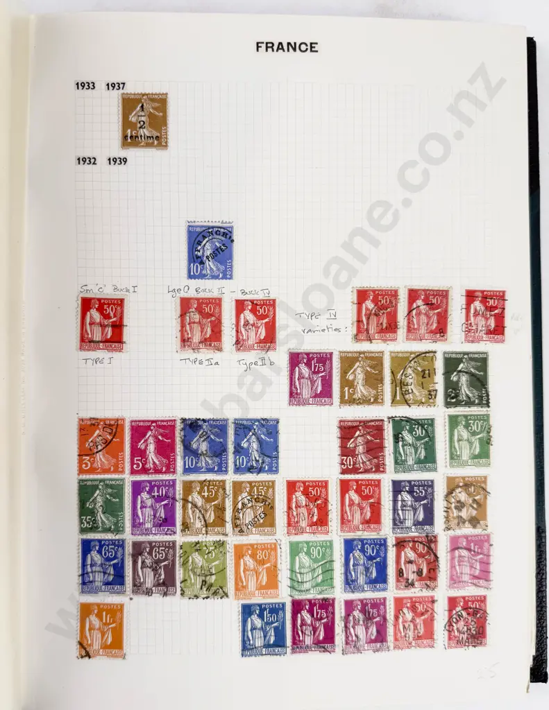 Large Album French Stamps dating from 1876 - 1953 Image 1++