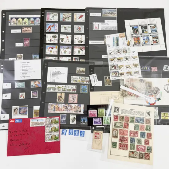 Vintage and Various World Stamps with Stock Book Album (very few stamps)