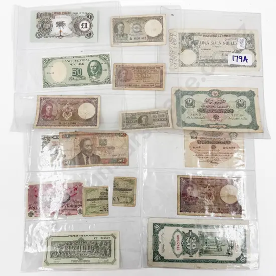 Small Collection Vintage World Bank Notes