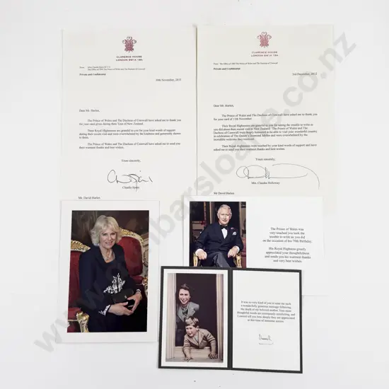 2012 & 2015 Letters and Photos from Clarence House of the then Prince of Wales and Duchess of Cornwall