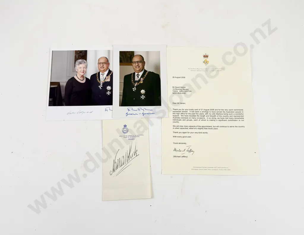 Signatures of Norman Kirk - Major General Michael Jeffery and Sir and Lady Anand Satyanand Image 1++