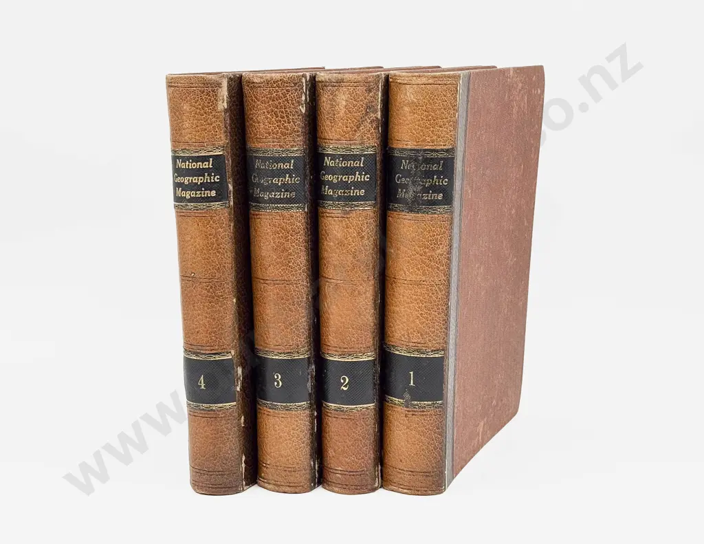Four Bound Volumes National Geographic Magazine 1929 - 30 Image 1++