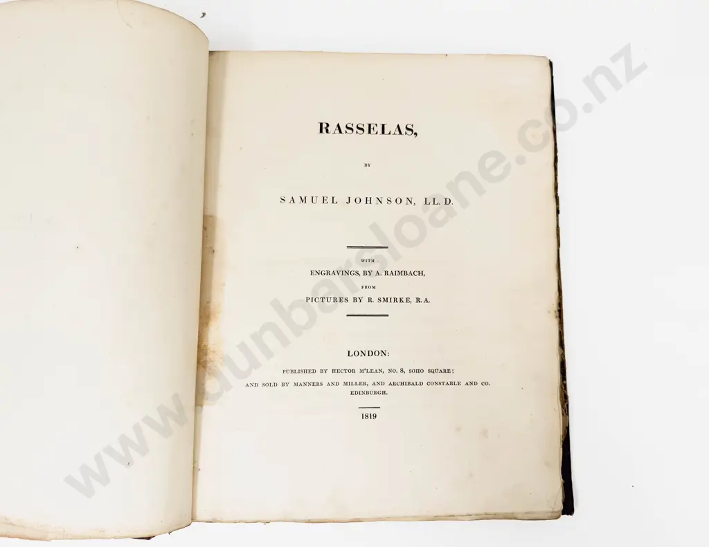 Samuel Johnson - Rasselas 1819 Image 1++