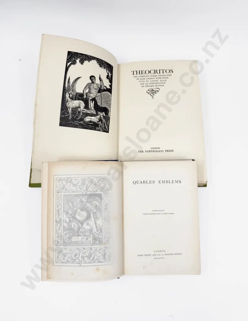 Jack Lindsay - Theocritos 1929 & Quarles Emblems 1886 Image 1++