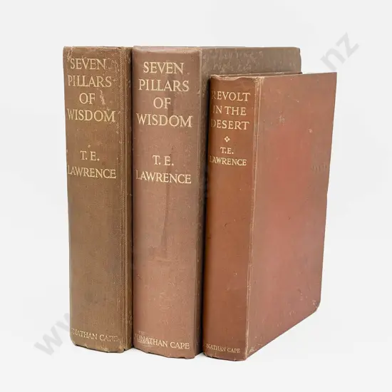 T E Lawrence - Seven Pillars Of Wisdom Vol I 1937 & Vol II 1935 & Revolt in the Desert 1927