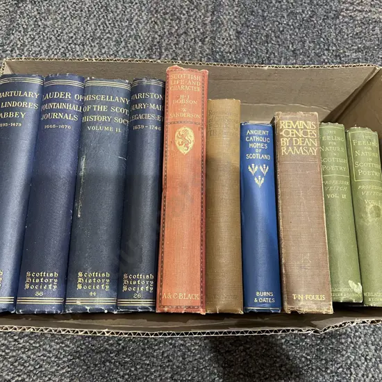 Box of Assorted Vintage Books About Scotland