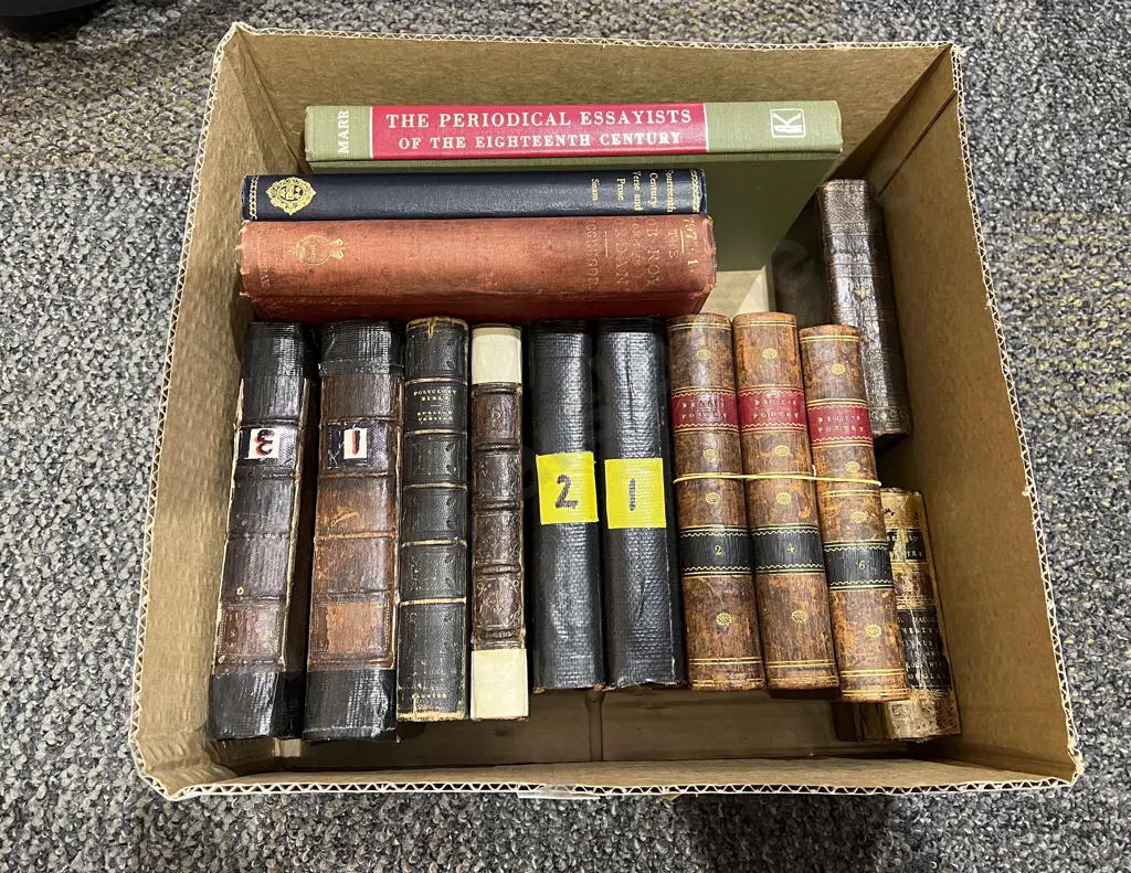 Box of Assorted Antique Poetry Volumes Image 1++