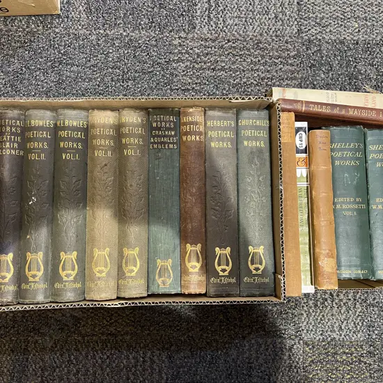 Two Boxes Assorted Vintage Poetry Volumes