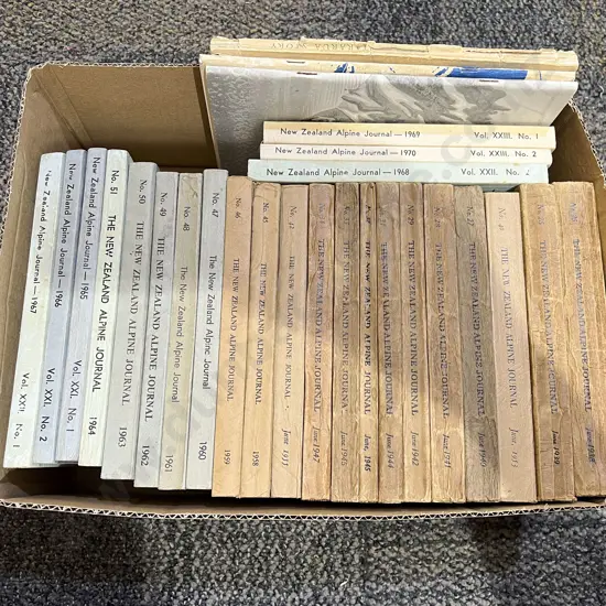 Box of Assorted Vintage NZ Alpine Journals