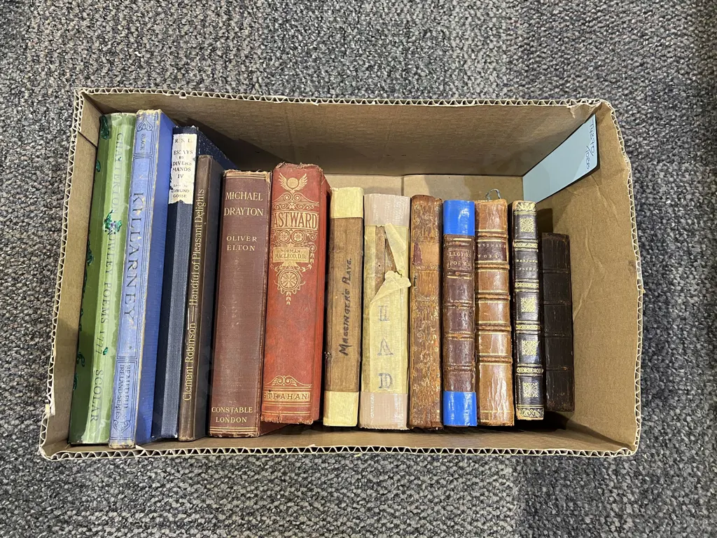 Box Assorted Vintage & Antique Volumes Mainly Poetry Image 1++
