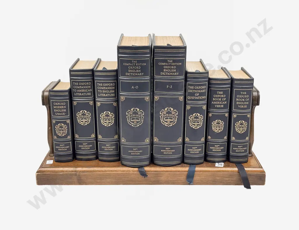 The Oxford English Dictionary - Eight Volume Set - 500th Anniversary Edition on Wooden Bookstand Image 1++
