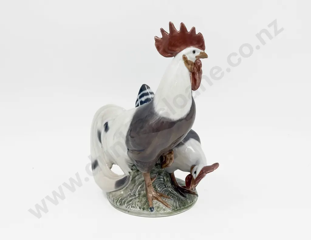 Royal Copenhagen Rooster Figure Group Image 1++