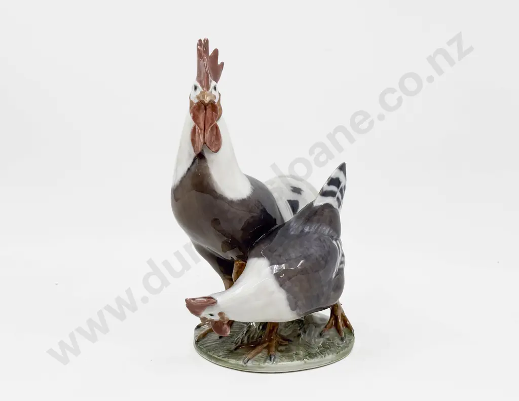 Royal Copenhagen Rooster Figure Group Image 1++