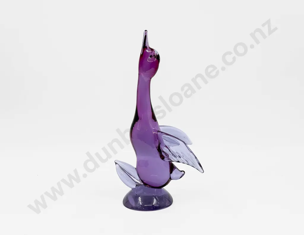 Mid Century Art Glass Duck Image 1++