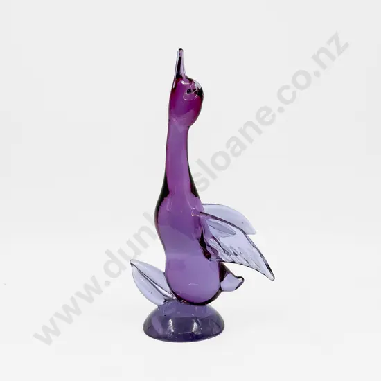 Mid Century Art Glass Duck