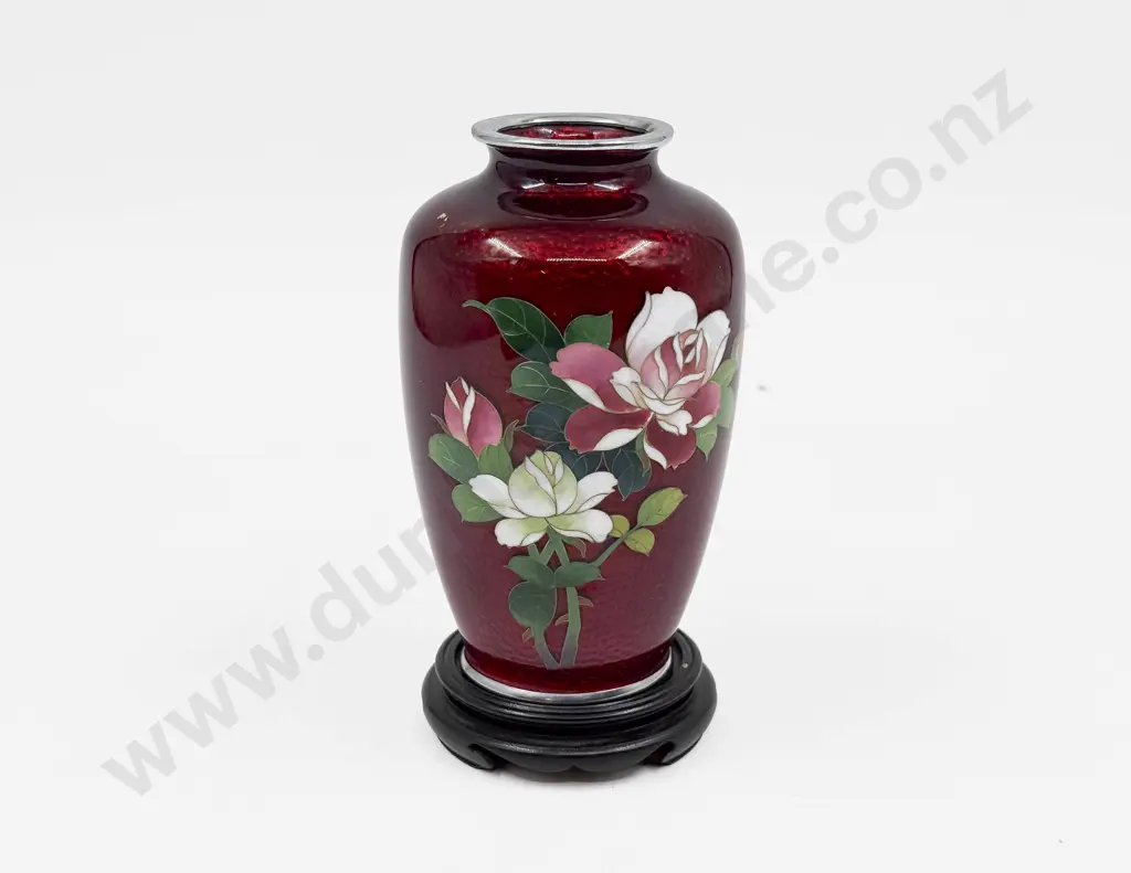 Wireless Cloisonne Vase on Stand Image 1++
