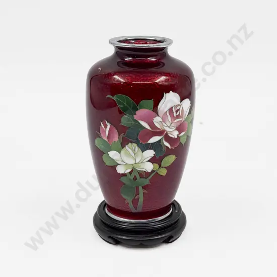 Wireless Cloisonne Vase on Stand