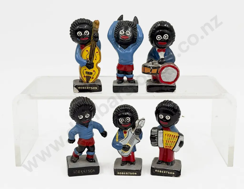 Collection of Six Robertson's Jam Advertising Golly Figures Image 1++