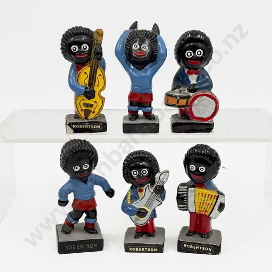 Collection of Six Robertson's Jam Advertising Golly Figures