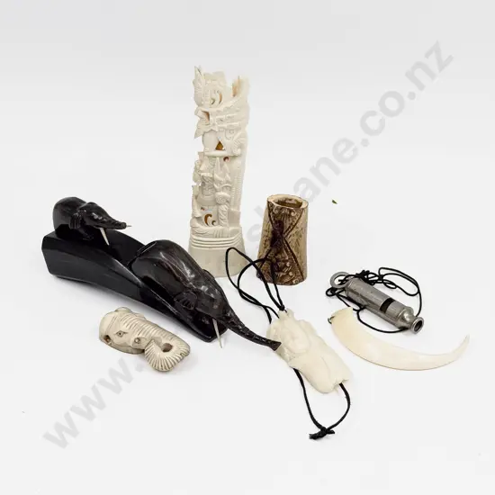 Qty of Assorted Ivory/Horn & Bone Decorative Pieces