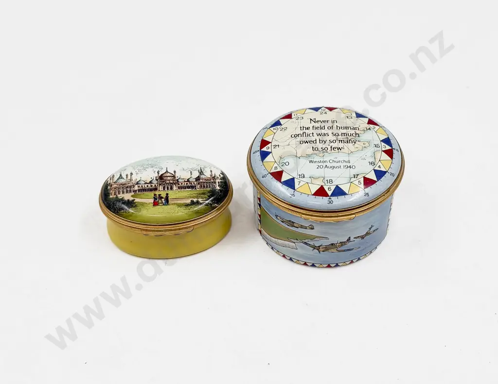 Two Halcyon Days Enamel Trinket Boxes Image 1++