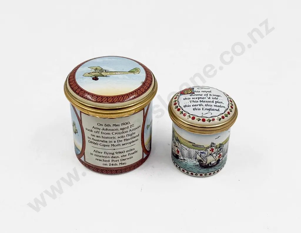 Two Halcyon Days Enamel Trinket Boxes Image 1++