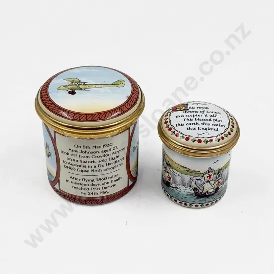 Two Halcyon Days Enamel Trinket Boxes