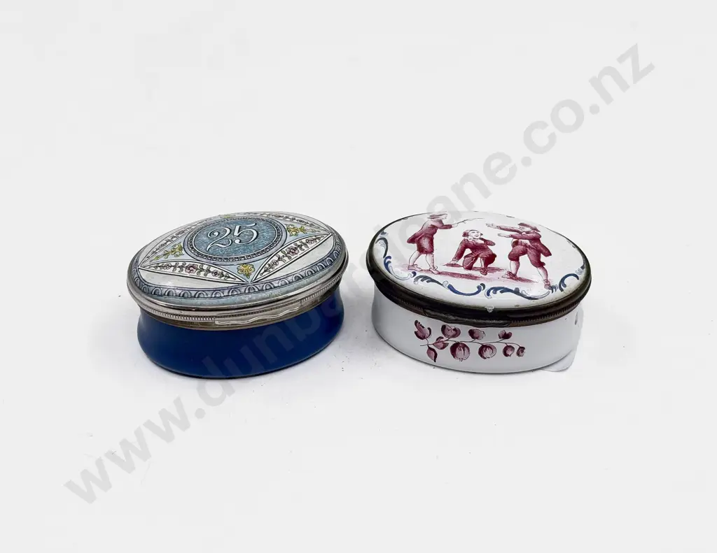 Two Halcyon Days Enamel Trinket Boxes Image 1++