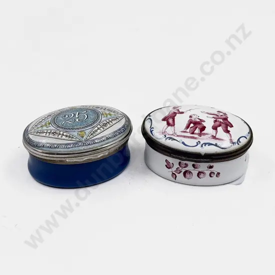 Two Halcyon Days Enamel Trinket Boxes