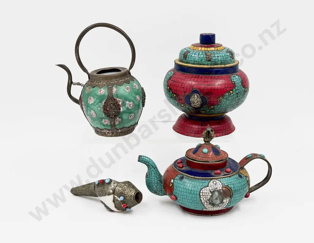 Tibetan Teapot & Ginger Jar & Two Others Image 1++