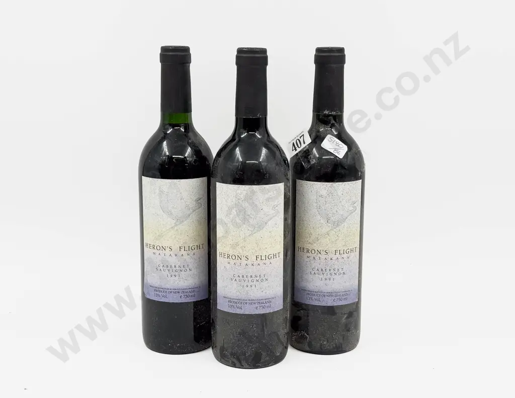 Bottles NZ 1991 Heron's Flight Matakana Cabernet Sauvignon Image 1++